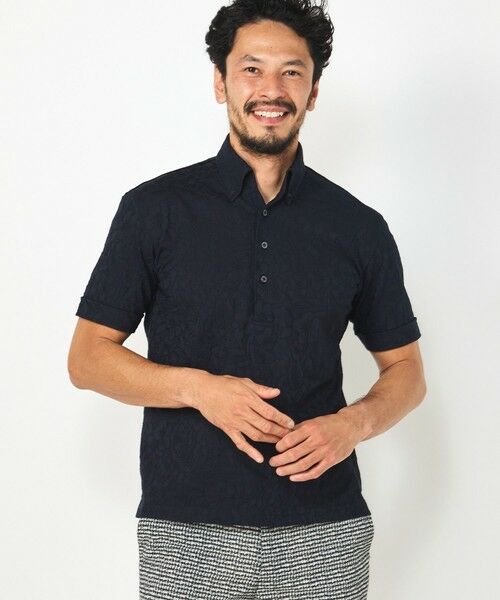 MEN'S BIGI / メンズビギ ポロシャツ | 【COOL MAX】リンクスジャカードフラワー柄ポロシャツ | 詳細7
