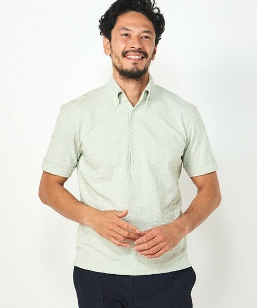 MEN'S BIGI / メンズビギ ポロシャツ | 【COOL MAX】リンクスジャカードフラワー柄ポロシャツ | 詳細13