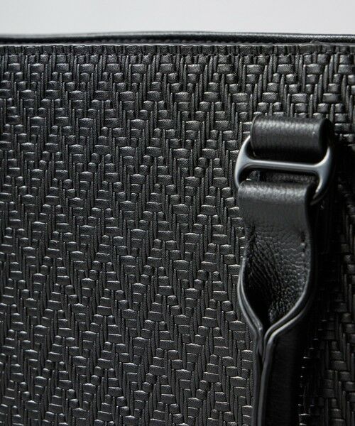 MEN'S BIGI / メンズビギ トートバッグ | シュリンクレザーへリンボン型押しコンビトートバッグ | 詳細3