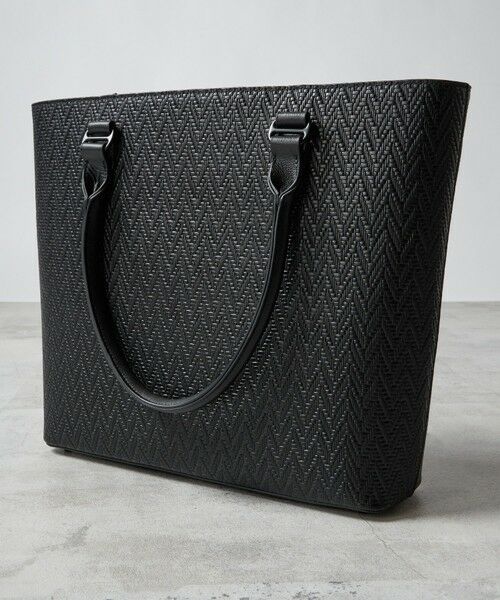 MEN'S BIGI / メンズビギ トートバッグ | シュリンクレザーへリンボン型押しコンビトートバッグ | 詳細2
