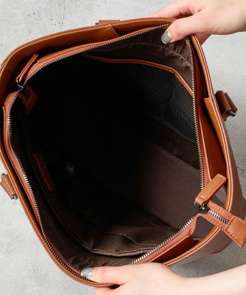 MEN'S BIGI / メンズビギ トートバッグ | シュリンクレザーへリンボン型押しコンビトートバッグ | 詳細9