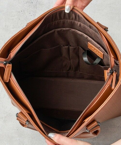 MEN'S BIGI / メンズビギ トートバッグ | シュリンクレザーへリンボン型押しコンビトートバッグ | 詳細10