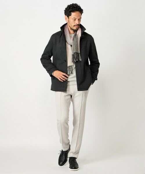 MEN'S BIGI / メンズビギ マフラー・ショール・スヌード・ストール | グラデーションチェックカシミヤマフラー | 詳細5