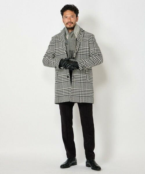 MEN'S BIGI / メンズビギ マフラー・ショール・スヌード・ストール | グラデーションチェックカシミヤマフラー | 詳細9