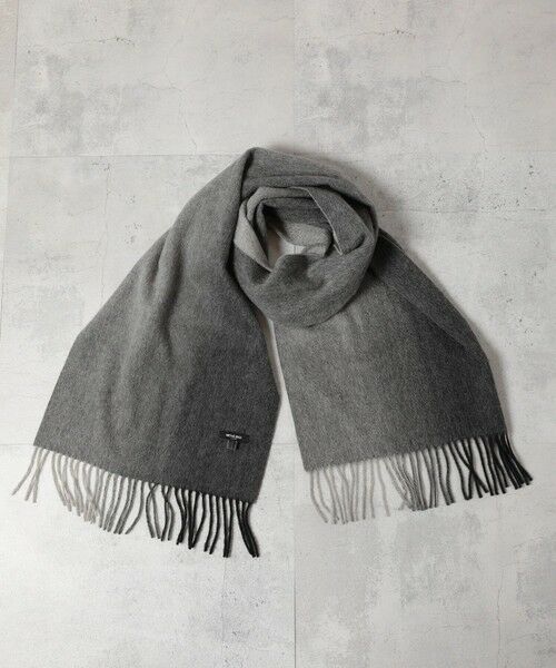 MEN'S BIGI / メンズビギ マフラー・ショール・スヌード・ストール | グラデーションチェックカシミヤマフラー（グレー）