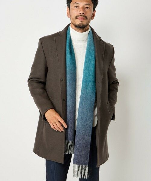 MEN'S BIGI / メンズビギ マフラー・ショール・スヌード・ストール | グラデーションチェックカシミヤマフラー | 詳細12