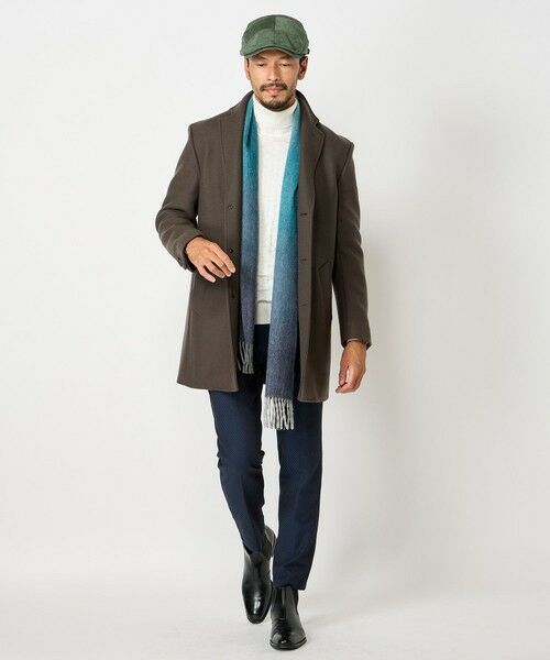 MEN'S BIGI / メンズビギ マフラー・ショール・スヌード・ストール | グラデーションチェックカシミヤマフラー | 詳細13
