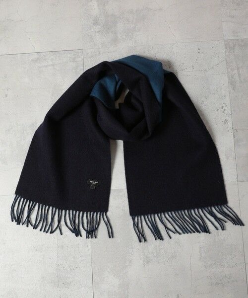 MEN'S BIGI / メンズビギ マフラー・ショール・スヌード・ストール | リバーシブルウールマフラー（ネイビー）