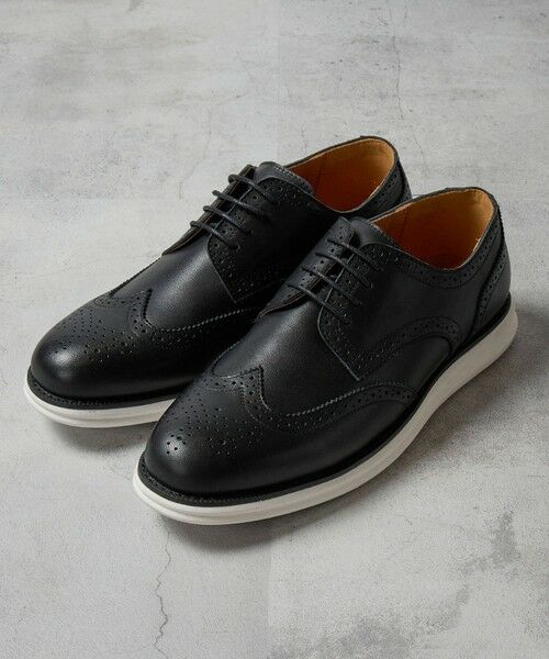 MEN'S BIGI / メンズビギ スニーカー | リアルレザーウイングチップスニーカー（ブラック）