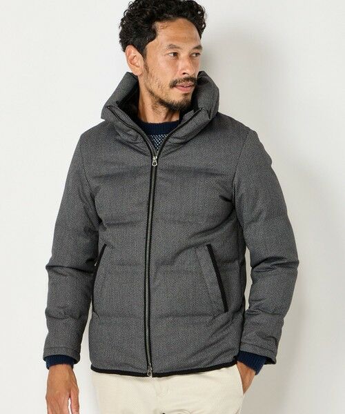 MEN'S BIGI / メンズビギ ダウンジャケット・ベスト | マイクロブロックチェックボリュームネックダウン | 詳細1