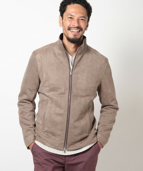 MEN'S BIGI / メンズビギ レザーブルゾン・ジャケット | フェイクスエードダンボールブルゾン | 詳細1