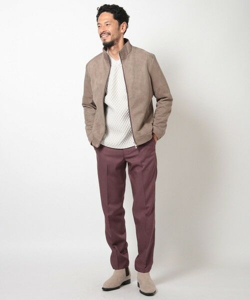 MEN'S BIGI / メンズビギ レザーブルゾン・ジャケット | フェイクスエードダンボールブルゾン | 詳細3