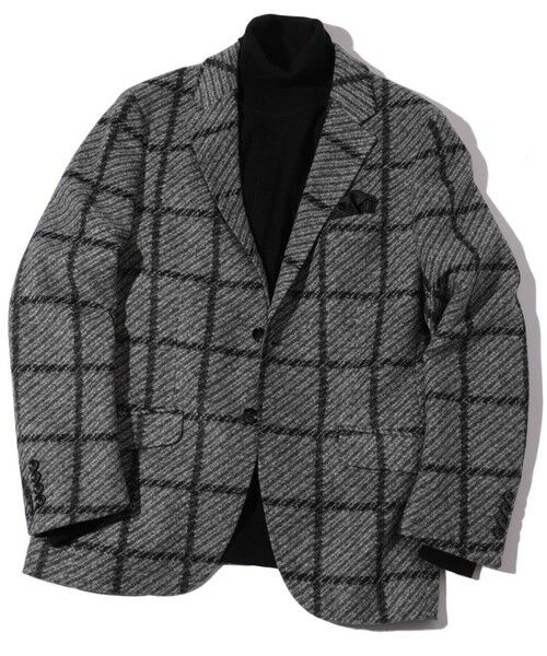 MEN'S BIGI / メンズビギ テーラードジャケット | 【LANIFICIO ROMA】ジャージテーラードジャケット（グレー系）