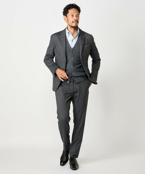 MEN'S BIGI / メンズビギ テーラードジャケット | 【ACTIVE TAILOR】エクストラTRジャージヘリンボーンプリントテーラードジャケット＜セットアップ・スリーピース対応＞ | 詳細4