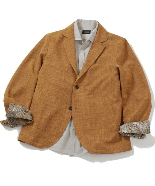 MEN'S BIGI / メンズビギ テーラードジャケット | ポリエステルブッチャーストレッチテーラードジャケット＜セットアップ対応＞（ブラウン）