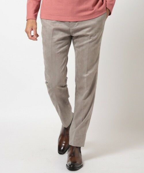 MEN'S BIGI / メンズビギ スラックス・ドレスパンツ | ストレッチコマスエードスラックスパンツ＜セットアップ対応＞（グレー）