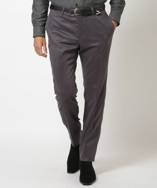 MEN'S BIGI / メンズビギ スラックス・ドレスパンツ | ストレッチコマスエードスラックスパンツ＜セットアップ対応＞（チャコールグレー）