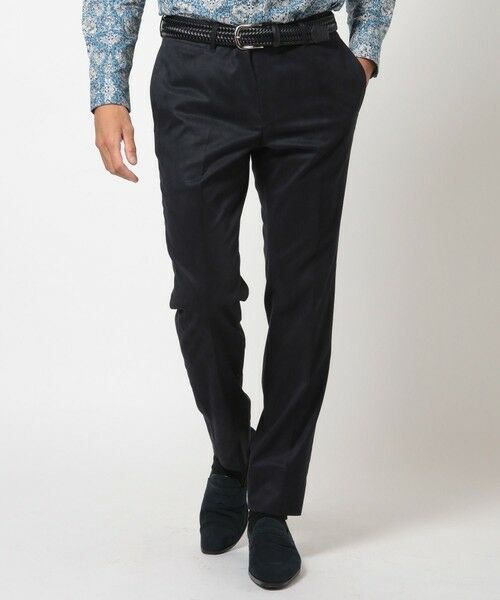 MEN'S BIGI / メンズビギ スラックス・ドレスパンツ | ストレッチコマスエードスラックスパンツ＜セットアップ対応＞（ネイビー）
