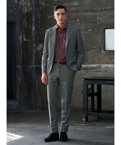 MEN'S BIGI / メンズビギ スラックス・ドレスパンツ | トリコットコーデュロイ千鳥格子プリントスラックスパンツ＜セットアップ対応＞ | 詳細12