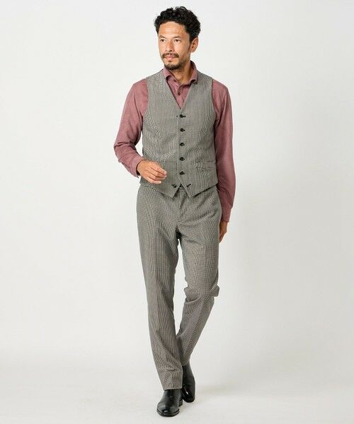 MEN'S BIGI / メンズビギ スラックス・ドレスパンツ | トリコットコーデュロイ千鳥格子プリントスラックスパンツ＜セットアップ対応＞ | 詳細3