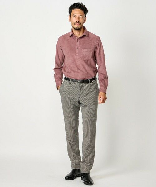 MEN'S BIGI / メンズビギ スラックス・ドレスパンツ | トリコットコーデュロイ千鳥格子プリントスラックスパンツ＜セットアップ対応＞ | 詳細4