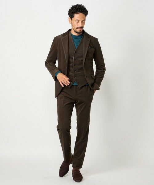 MEN'S BIGI / メンズビギ スラックス・ドレスパンツ | トリコットコーデュロイ千鳥格子プリントスラックスパンツ＜セットアップ対応＞ | 詳細14