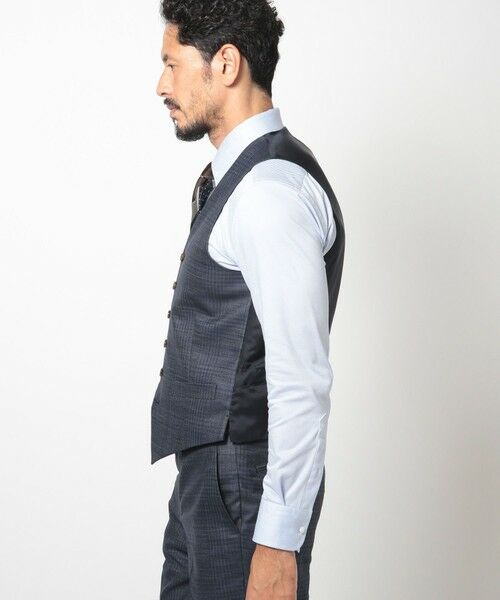 MEN'S BIGI / メンズビギ ベスト | ブライトインディゴ調チェックストレッチベスト＜スリーピース対応＞ | 詳細2