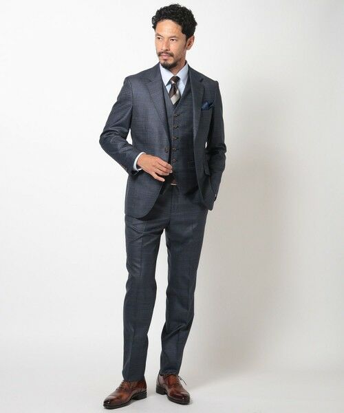 MEN'S BIGI / メンズビギ ベスト | ブライトインディゴ調チェックストレッチベスト＜スリーピース対応＞ | 詳細5