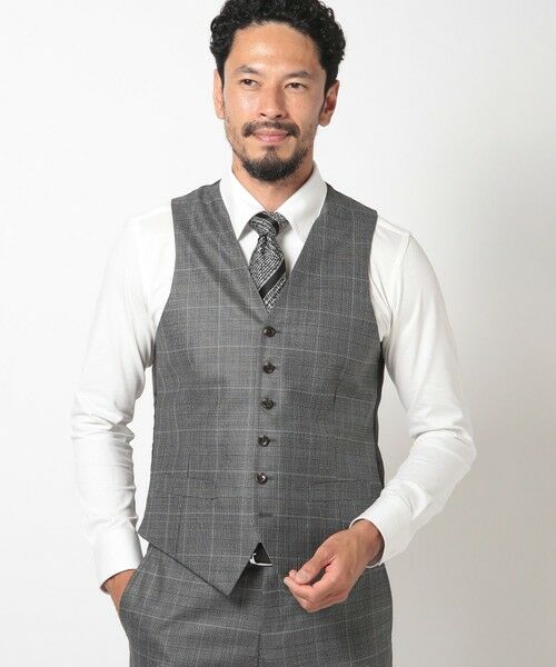 MEN'S BIGI / メンズビギ ベスト | ブライト杢グレンチェックベスト＜スリーピース対応＞ | 詳細1