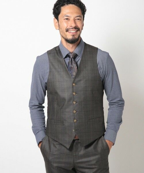 MEN'S BIGI / メンズビギ ベスト | ブライト杢グレンチェックベスト＜スリーピース対応＞ | 詳細9