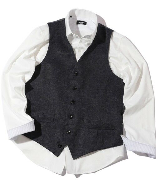 MEN'S BIGI / メンズビギ ベスト | 【ACTIVE TAILOR】エクストラTRジャージプリントベスト＜スリーピース対応＞（ネイビー）