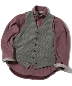 MEN'S BIGI / メンズビギ ベスト | トリコットコーデュロイ千鳥格子プリントベスト