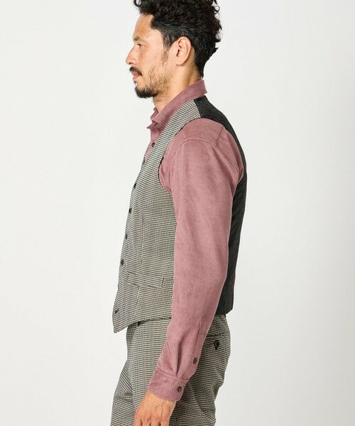 MEN'S BIGI / メンズビギ ベスト | トリコットコーデュロイ千鳥格子プリントベスト | 詳細2