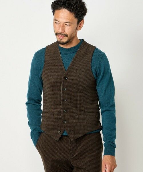 MEN'S BIGI / メンズビギ ベスト | トリコットコーデュロイ千鳥格子プリントベスト | 詳細4