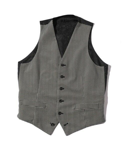 MEN'S BIGI / メンズビギ ベスト | トリコットコーデュロイ千鳥格子プリントベスト | 詳細8