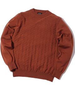 MEN'S BIGI / メンズビギ ニット・セーター | ランダムヘリンボン編み12Gジャカードニット