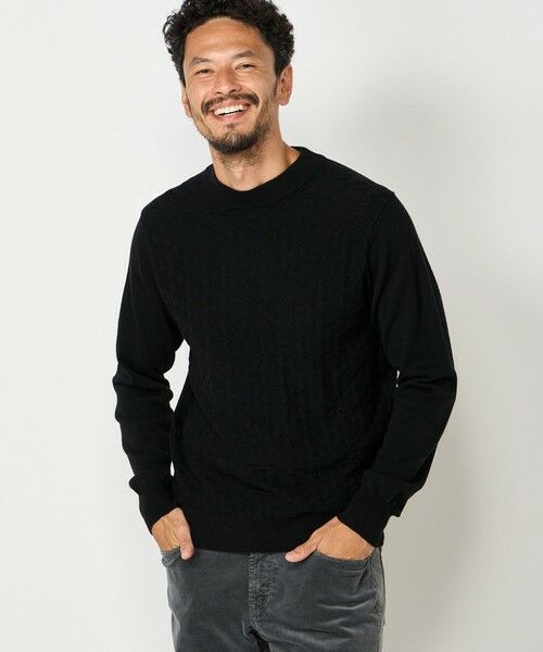 MEN'S BIGI / メンズビギ ニット・セーター | ランダムヘリンボン編み12Gジャカードニット | 詳細9