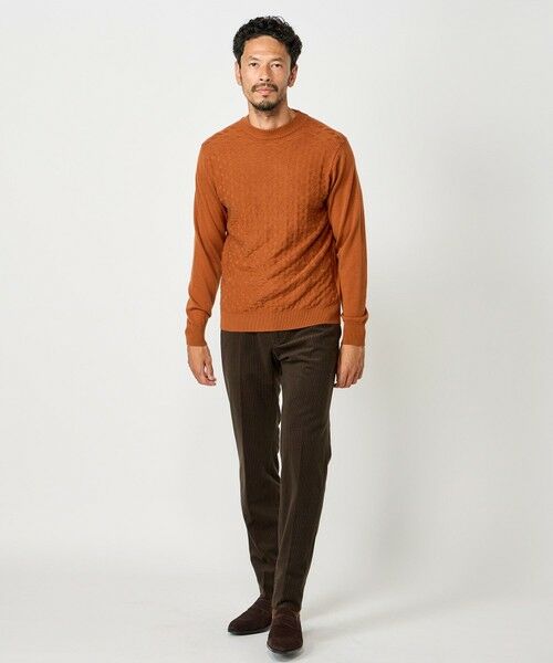 MEN'S BIGI / メンズビギ ニット・セーター | ランダムヘリンボン編み12Gジャカードニット | 詳細13