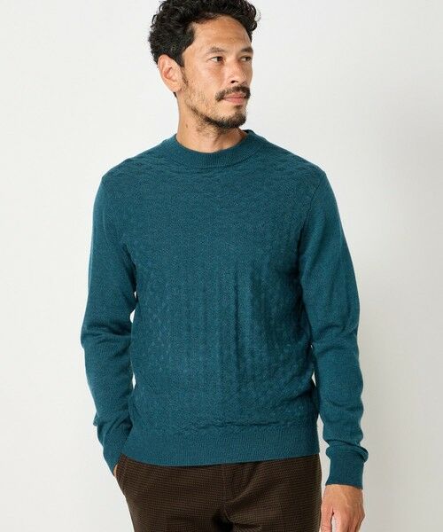 MEN'S BIGI / メンズビギ ニット・セーター | ランダムヘリンボン編み12Gジャカードニット | 詳細15