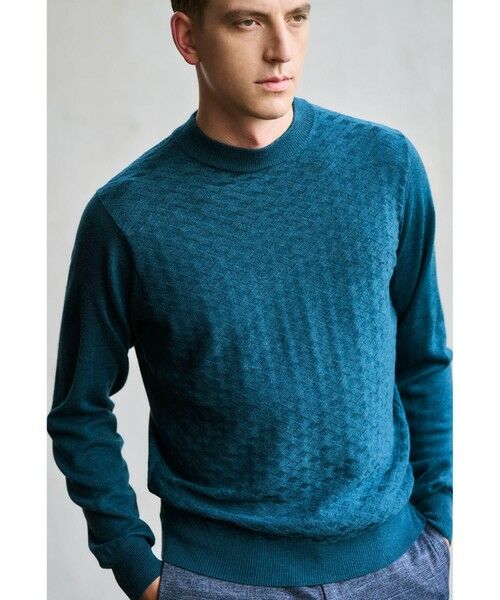 MEN'S BIGI / メンズビギ ニット・セーター | ランダムヘリンボン編み12Gジャカードニット | 詳細19