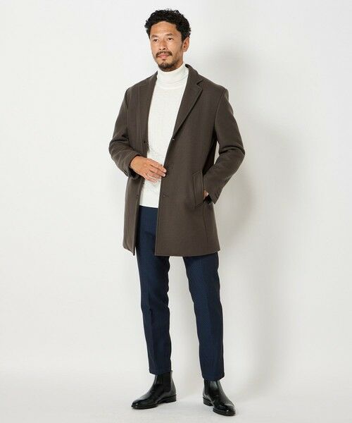 MEN'S BIGI / メンズビギ ニット・セーター | ランダムヘリンボン編み12Gジャカードハイネックニット | 詳細3