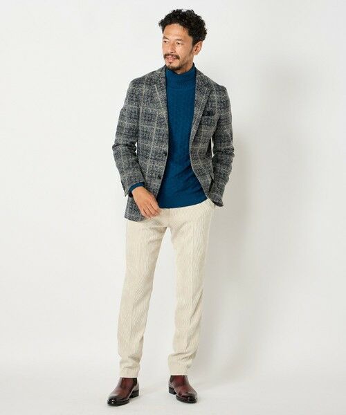 MEN'S BIGI / メンズビギ ニット・セーター | ランダムヘリンボン編み12Gジャカードハイネックニット | 詳細14