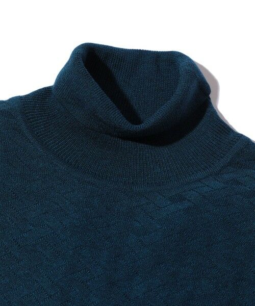 MEN'S BIGI / メンズビギ ニット・セーター | ランダムヘリンボン編み12Gジャカードハイネックニット | 詳細15