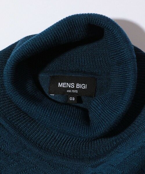 MEN'S BIGI / メンズビギ ニット・セーター | ランダムヘリンボン編み12Gジャカードハイネックニット | 詳細18