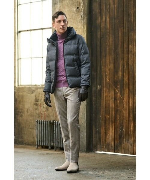 MEN'S BIGI / メンズビギ ニット・セーター | ランダムヘリンボン編み12Gジャカードハイネックニット | 詳細26