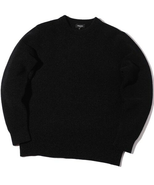 MEN'S BIGI / メンズビギ ニット・セーター | 7G撚糸モールガーターニット（ブラック）