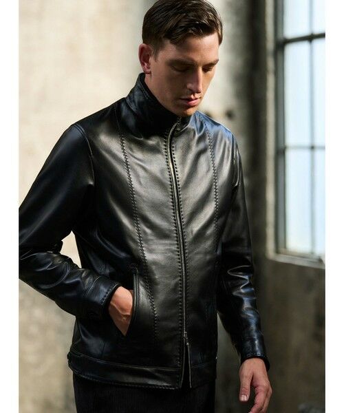 MEN'S BIGI / メンズビギ レザーブルゾン・ジャケット | クロームタンニングレザージャケット | 詳細22
