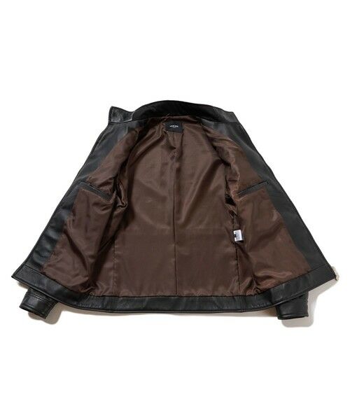 MEN'S BIGI / メンズビギ レザーブルゾン・ジャケット | クロームタンニングレザー千鳥格子コンビジャケット | 詳細12