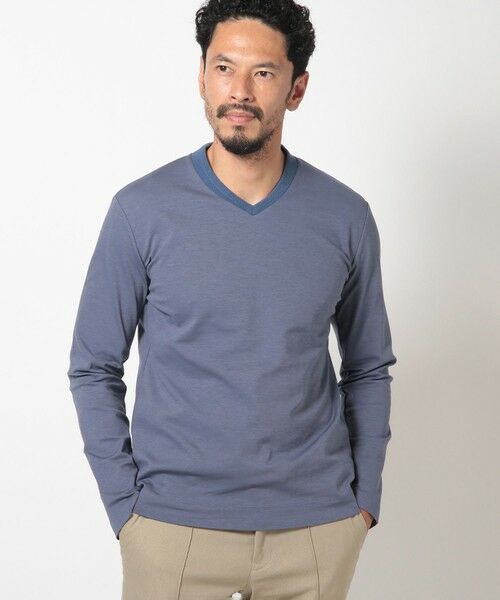 MEN'S BIGI / メンズビギ Tシャツ | 【ACTIVE TAILOR】シルケットスムースVネックロングTシャツ | 詳細15