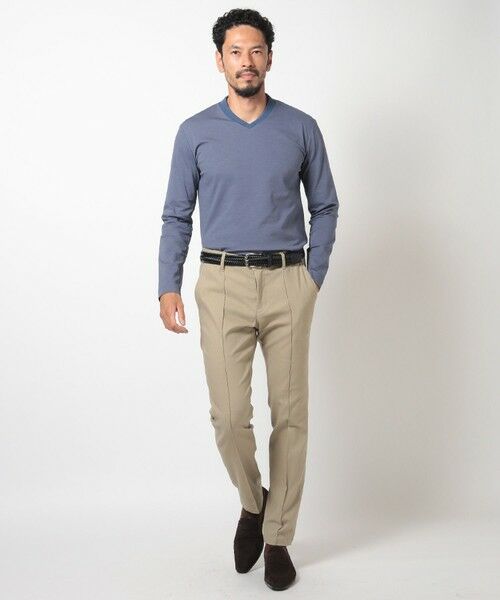 MEN'S BIGI / メンズビギ Tシャツ | 【ACTIVE TAILOR】シルケットスムースVネックロングTシャツ | 詳細17